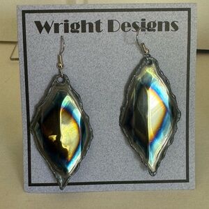 Unique Handcrafted Steel Earrings 2.5 inch approx